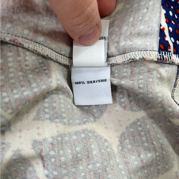 Diane von Furstenberg ‘Zoe’ Printed Silk Jersey Dress in Navy Red Cream, sz 0 - Picture 10 of 12